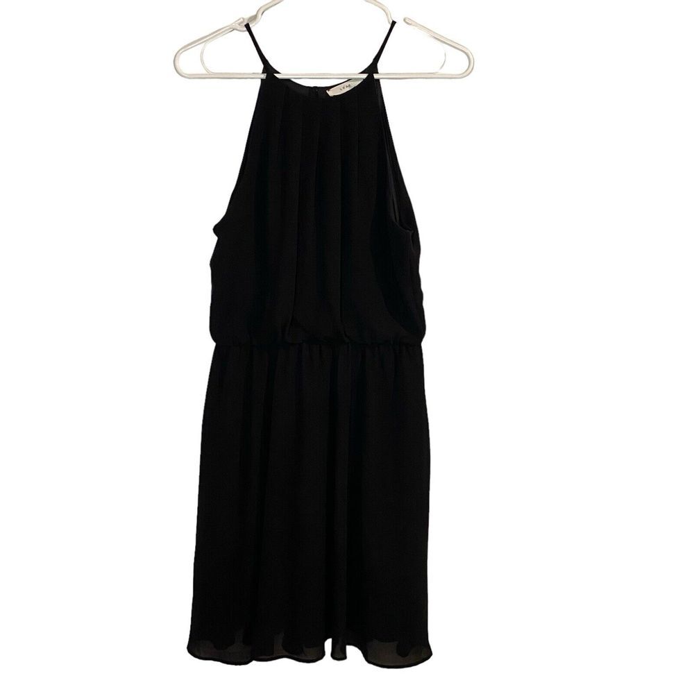 Lush Black Halter Mini Dress